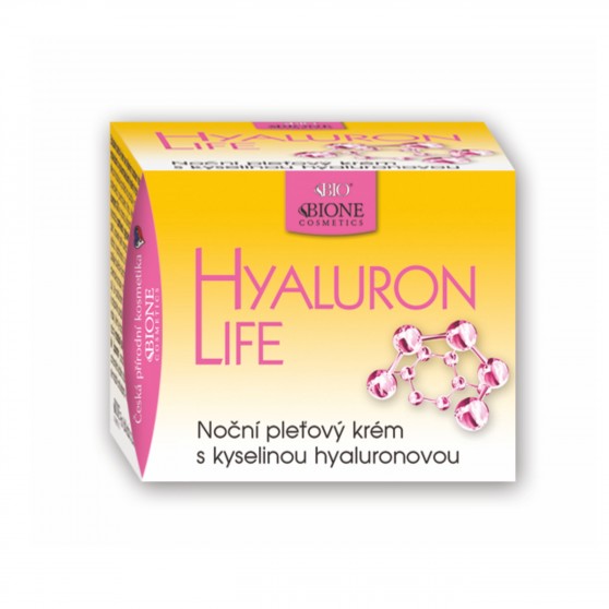 Noční pleťový krém s kyselinou hyaluronovou Hyaluron life 51 ml Bione Cosmetics