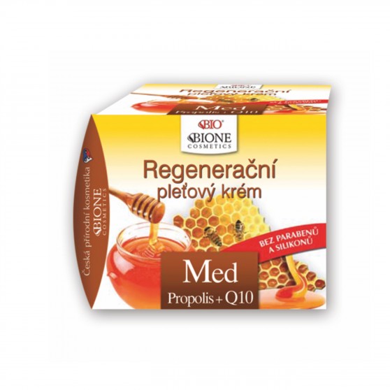 Regenerační pleťový krém MED + propolis + Q10 51 ml Bione Cosmetics