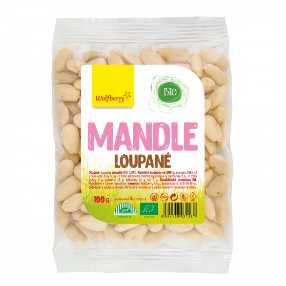 Mandle loupané BIO 100g Wolfberry