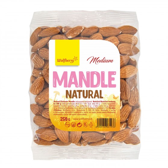 Mandle natural medium 250 g Wolfberry