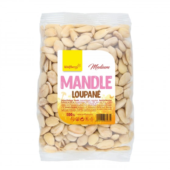 Mandle loupané 500g Medium