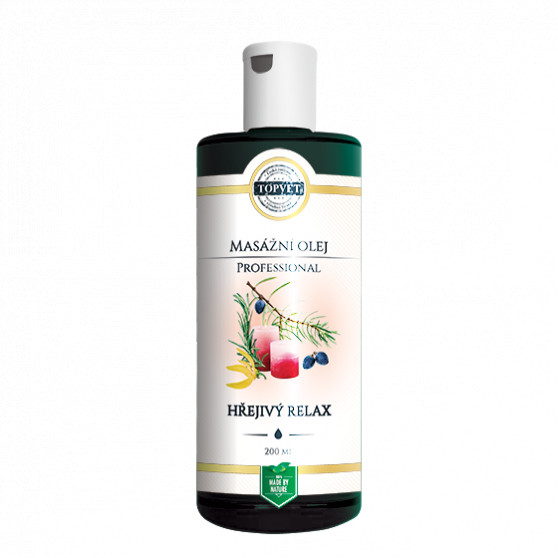 Hřejivý relax - masážní olej 200ml Topvet