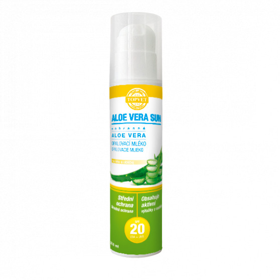 Aloe vera opalovací mléko SPF 20 200ml Topvet