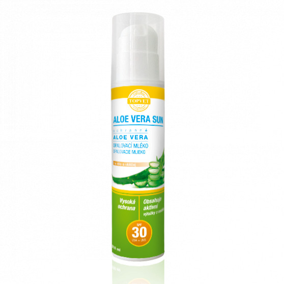 Aloe vera opalovací mléko SPF 30 200ml Topvet