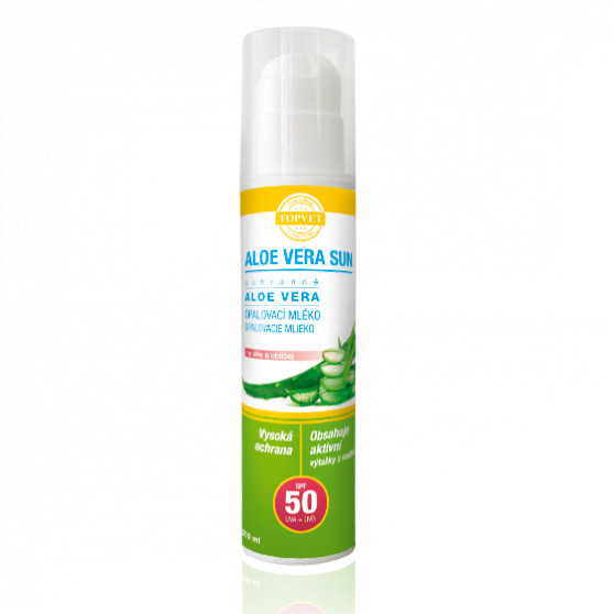 Aloe vera opalovací mléko SPF 50 200ml Topvet