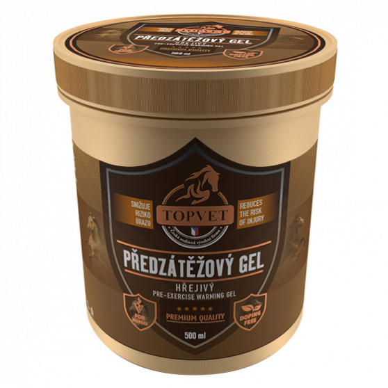 Předzátěžový gel - hřejivý 500ml Topvet