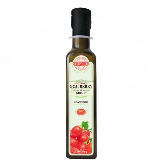 Goji berry stéviový sirup - farmářský 250ml Topvet