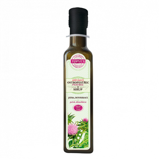 Ostropestřecový stéviový sirup - farmářský 250ml Topvet