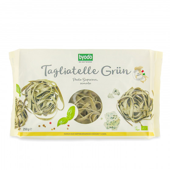 Těstoviny - Tagliatelle zelené špenátové BIO 250 g Byodo