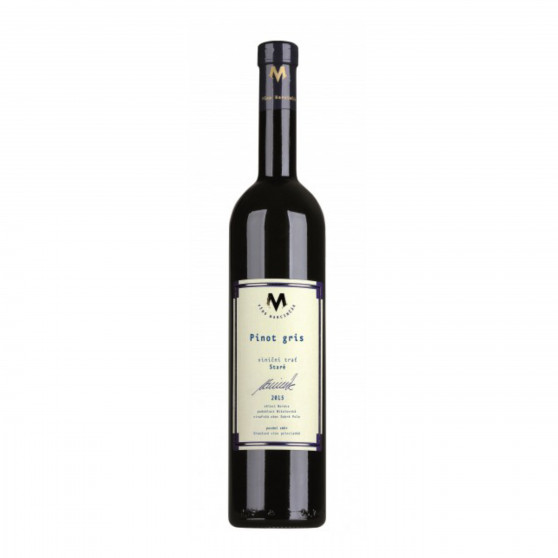 Pinot gris víno Oranžové výběr z hroznů polosladké 2015 BIO 0,75l vinařství Marcinčák