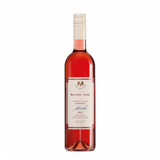 Merlot Rosé víno polosuché výběr z hroznů 2017 BIO 0,75l vinařství Marcinčák