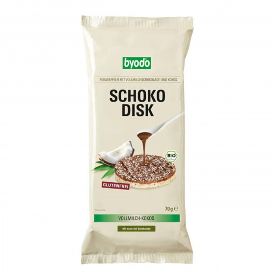 Rýžový plátek s mléčnou čokoládou a kokosem BIO 70 g Byodo