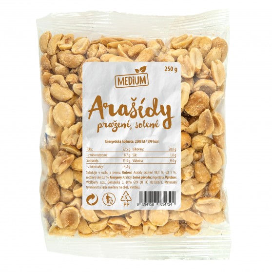 Arašídy pražené solené 250g Medium