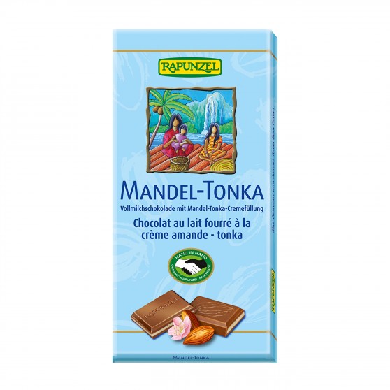 Čokoláda mléčná s náplní Mandle Tonka BIO 100g Rapunzel